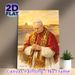 Pope Leo XIV Religious Figure Painting Poster, Warm-toned Watercolor Style Poster, Reverent Depiction Of The Pope In Ceremonial Robes With Vatican_maomaolike.com