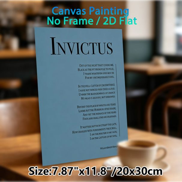 Invictus Poem Painting Poster, Minimalist Typographic Text Art Poster, Inspirational Literary Verse Decor Ideal For Home Office, Living Room_maomaolike.com