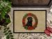 Black Russian Terrier Christmas Flowers Doormat Front Door Mat Indoor Outdoor Rugs For Entryway, Non Slip Washable Low Pile, 24H X 36W_maomaolike.com