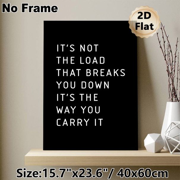 Inspirational Quote Painting Poster, Minimalist Black & White Typography Poster, Motivational Message To Uplift Mood, Suitable For Office And Living_maomaolike.com