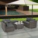 Patio Furniture, Outdoor Furniture, Seasonal PE Wicker Furniture, 4 Set Wicker Furniture With Tempered Glass Coffee Table_maomaolike.com