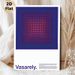 Op Art Dot Gradient Painting Poster, Deep Blue & Red Gradient Dot Abstract Poster, Eye-catching Optical Illusion Design, Ideal For Modern Living Room_maomaolike.com