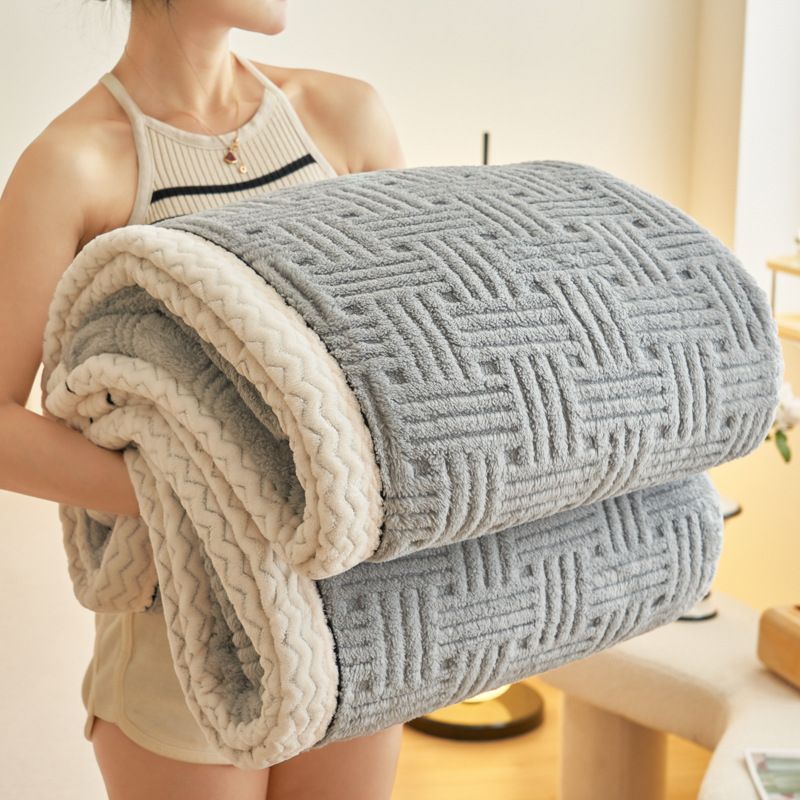 Sofa Throw Office Single Nap Dormitory Flannel Coral Fleece Small Blanket Winter_maomaolike.com