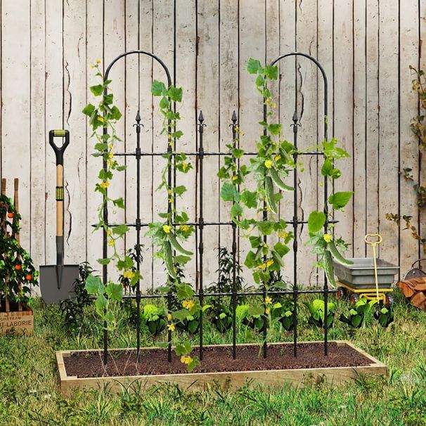58 X 73 Inch Outdoor Garden Rose Arch Trellis For Climbing Plants_maomaolike.com