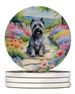 Skye Terrier Spring Path Large Sandstone Coasters Pack Of 4 Absorbent Round Coasters Decor Gifts For Men Or Women, 4 In, Multicolor_maomaolike.com