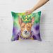 Basenji King Of Mardi Gras Throw Pillow Machine Washable, Indoor Outdoor Decorative Pillow For Couch, Bed Or Patio, 18Hx18W_maomaolike.com