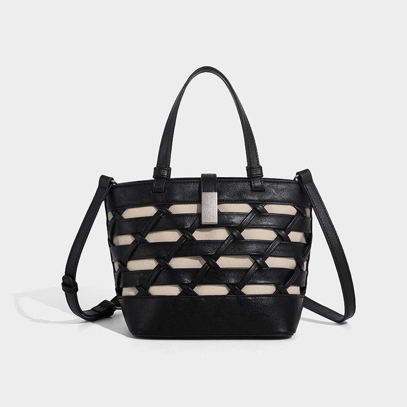 Women's 2026 New French Style Lazy Basket Fashion Versatile Single Shoulder Crossbody High-End Bucket Bag_maomaolike.com