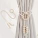 Nordic Tiebacks Handmade Cotton Wooden Beads Drilling No Installation Creative Curtain Fixing Rope For Homestays_maomaolike.com
