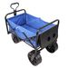 Folding Wagon Garden Shopping Beach Cart (Blue)_maomaolike.com