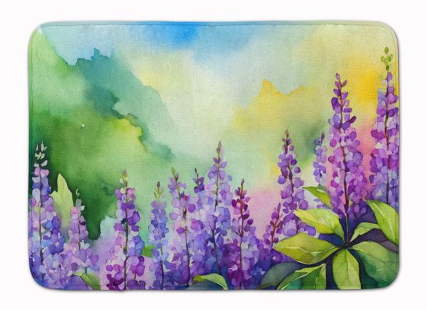 Idaho Syringa In Watercolor Memory Foam Kitchen Mat Machine Washable Anti-Fatigue Mat Cushion Comfort Bath Mat Or Kitchen Rug_maomaolike.com
