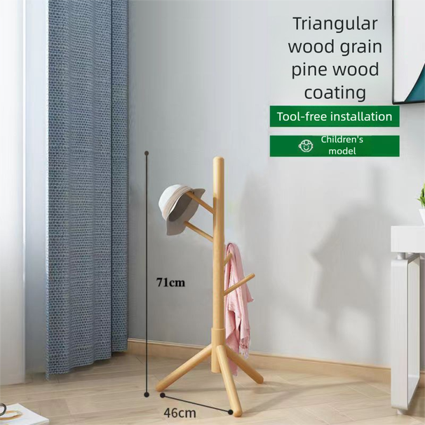 Bedroom Floor-standing Bag Hanging Beech Vertical Solid Wood Living Room Coat Household Hanger Simple Clothes Rack_maomaolike.com