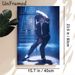 Pop Dance Icon Painting Poster, Moody Blue-toned Dynamic Dance Pose Poster, Captures Iconic Stage Vibe, Ideal For Living Room And Music Studio_maomaolike.com