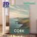 Cork Ireland Coastal Landscape Painting Poster, Soft-toned Retro Minimalist Coastal Cliff & Ocean Scene Poster, Serene Scenic View Ideal For Living_maomaolike.com