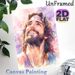 Jesus Themed Painting Poster, Soft Watercolor Style Smiling Jesus Portrait Poster, Gentle Spiritual Ambiance, Suitable For Home And Prayer Room_maomaolike.com