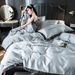 Summer Ice Four-Piece Light Luxury Silky Smooth Naked Sleep Washed Real Silk Embroidered Bedding Dormitory Bed Sheet Duvet Cover T_maomaolike.com