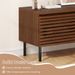 Mid Century Fluted TV Stand For 40" TV With 2 Hidden Compartments And Metal Legs Quality Hinges With As A TV Stand, Display Case And Storage Cabinet_maomaolike.com