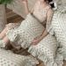 Wholesale INS French Princess Style Soft Naked Sleep Double Layer Gauze Full 4-Piece Ruffled Pure Cotton Floral Four-Piece Set_maomaolike.com