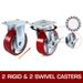 VEVOR 4 Pack 6 X 2 Inch Caster Wheels 2 Rigid And 2 Swivel Casters With Side Brake Polyurethane Iron Core Plate 1000LBS Capacity Per Wheel_maomaolike.com