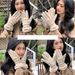 Stylish warm gloves for women with fleece thickened winter outdoor riding windproof can touch screen_maomaolike.com