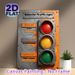 Behavior Traffic Light Painting Poster, Vintage Industrial Style Traffic Light Behavior Guide Poster, Practical Self-regulation Reminder, Suitable For_maomaolike.com