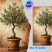 Olive Bonsai Painting Poster, Oil-painting Style Textured Potted Olive Tree Poster, Calming Natural Decor Ideal For Living Room, Dining Area_maomaolike.com