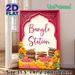 Bangle Station Themed Painting Poster, Vibrant Ethnic Style Poster, Ornate Carved Frame With Colorful Bangles & Marigolds, Cultural Decorative Piece_maomaolike.com