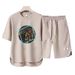 Men's Clothing 2024 Waffle Casual Summer Suit Loose Teen Short sleeved T shirt Shorts Handsome Two piece Suit_maomaolike.com