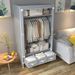 Three Drawer Boxes No-Tool Assembly Hanging Rack Non-Woven Fabric Storage Organizer Portable Clothes Closet Rolling Door Wardrobe_maomaolike.com