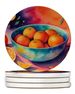 Colorful Oranges Large Sandstone Coasters Pack Of 4 Absorbent Round Coasters Decor Gifts For Men Or Women, 4 In, Multicolor_maomaolike.com