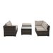 Patio Furniture, Outdoor Furniture, Seasonal PE Wicker Furniture, 4 Set Wicker Furniture With Tempered Glass Coffee Table_maomaolike.com