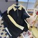 Men's Clothing Waffle sports suit summer men's clothing color matching lapel short sleeved T shirt set with handsome casual shorts_maomaolike.com