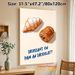 French Pastry Themed Painting Poster, Warm-toned Stylized Croissant & Pain Au Chocolat Poster, Appetizing Baked Goods Artwork, Suitable For Kitchen_maomaolike.com
