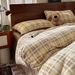 Wholesale Nordic Style Vintage Plaid Milk Velvet Autumn Winter Coral Fleece Warm Flannel Four-Piece Set_maomaolike.com