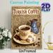 Turkish Coffee Painting Poster, Vintage Ornate Retro Style Poster, Featuring Floral Coffee Cup, Blue Pot, Turkish Delight And Coffee Beans, Brings_maomaolike.com