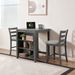 30" Modern Dining Table Set For 2 With Charging Station & 3-Tier Adjustable Storage | Space-Saving Kitchen Set With Upholstered Chairs For Small Spaces, Apartment,Gray_maomaolike.com