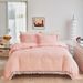 Craft Style Solid Color Cut Square Wave Tassel Lace Quilt Set Three Sets Full Size_maomaolike.com