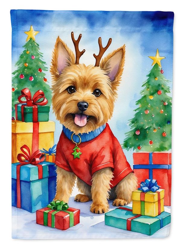 Norwich Terrier Christmas Reindeer House Flag Large Porch Sleeve Pole Decorative Outside Yard Banner Artwork Wall Hanging, Polyester, House Size, Multicolor_maomaolike.com