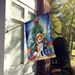 Beagle Christmas Reindeer House Flag Large Porch Sleeve Pole Decorative Outside Yard Banner Artwork Wall Hanging, Polyester, House Size, Multicolor_maomaolike.com