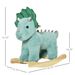 Kids Plush Ride-On Rocking Horse Triceratops-shaped Plush Toy Rocker With Realistic Sounds For Child 36-72 Months Dark Green_maomaolike.com
