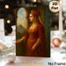 Vintage Noble Lady Painting Poster, Exquisite Classic Oil Style Poster, Elegant Lady In Ornate Red Gown With Domed Building View, Refined Wall Decor_maomaolike.com