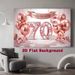 Rose Golden 70th Birthday Party Backdrop - 2D Flat Polyester Banner With Pink Golden Balloons, Photo Booth Props, Party Decor_maomaolike.com