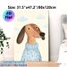 Dachshund Themed Painting Poster, Warm Cute Illustrated Dachshund In Floral Sweater With Cloud Backdrop Poster, Charming Decor Option For Living Room_maomaolike.com