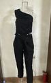 Women's Clothing Oblique Collar Halter Slim Fit Top High Waist Straight Pants Set_maomaolike.com