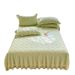 Pure Three-Piece Princess Style Full Cotton Single Piece Non-Slip Bed Sheet Set With Skirt Edge Dust Cover_maomaolike.com