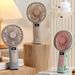 Fresh-style Printed Handheld Mini Rechargeable Hanging For Students, Summer Outdoor Three-speed Electric Fan Wholesale_maomaolike.com