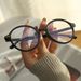 Unisex Transparent Art Round Frame Glasses Frame Female Anti-blue Net Red Flat Light Mirror_maomaolike.com