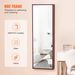 VEVOR Mirror Jewelry Cabinet 42.52in Lockable Wall Or Door Mounted Armoire Brown_maomaolike.com