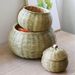 Round Egg With Lid, Basket, Storage Green Woven Snack Candy Box, Bamboo Basket For Home Use_maomaolike.com