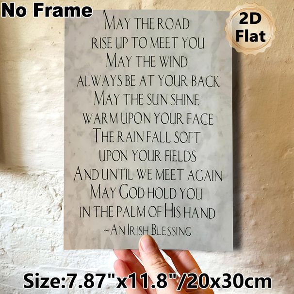 Irish Blessing Painting Poster, Soft-hued Vintage Typographic Poster, Warm Heartfelt Blessing Message, Ideal For Living Room, Bedroom And Entryway_maomaolike.com
