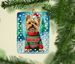 Yorkshire Terrier Yorkie Christmas Porcelain Ornament Christmas Tree Hanging Decorations For Home Christmas Holiday, Rectangle, Gift, Multicolor_maomaolike.com